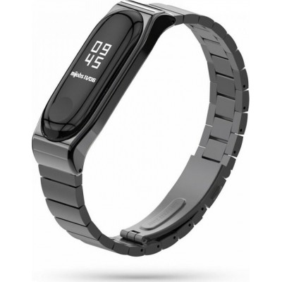 Λουράκι stainless steel Mαυρο (Mi Band 5)
